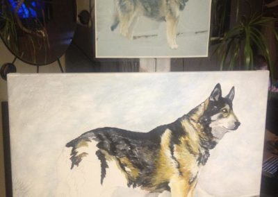 2012-10 - Commissioned Pet Portrait Painting - Rebel II with printout