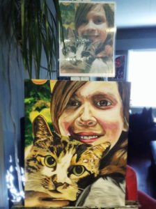 2012-12 - Commissioned Pet Portrait Painting - Crystal the Cat with Pauline-printout