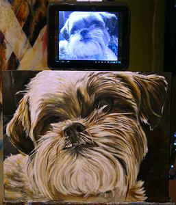 2015-09 – Commissioned Painting – Pet Portrait Painting by Cameron Dixon – Dakota - completed