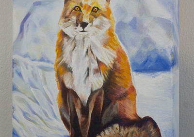Fox Sitting in Snow by Cameron Dixon -Complete-left