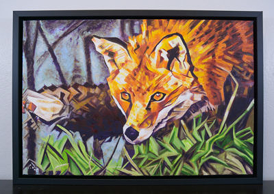 Painting by Cameron Dixon - The Surreptitious Stalker - complete full and framed