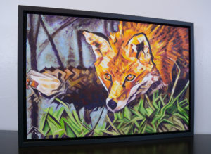 Painting by Cameron Dixon - The Surreptitious Stalker - complete full and framed right