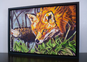 Painting by Cameron Dixon - The Surreptitious Stalker - complete full and framed left