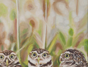 2016-05 - Art Bark - Burrowing Owls - Original Painting by Cameron Dixon - detail-b