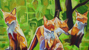 DSC00048 - 2017-03 - Painting - Fox Cub Four 1080px-detail-Cameron Dixon