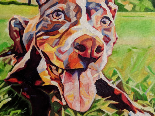 2018-04 – Commissioned Pet Portrait Painting by Cameron Dixon – Kane